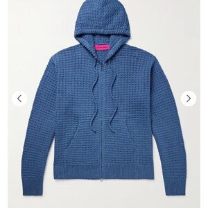 The Elder Statesman Blue Zip Sweater Hoodie